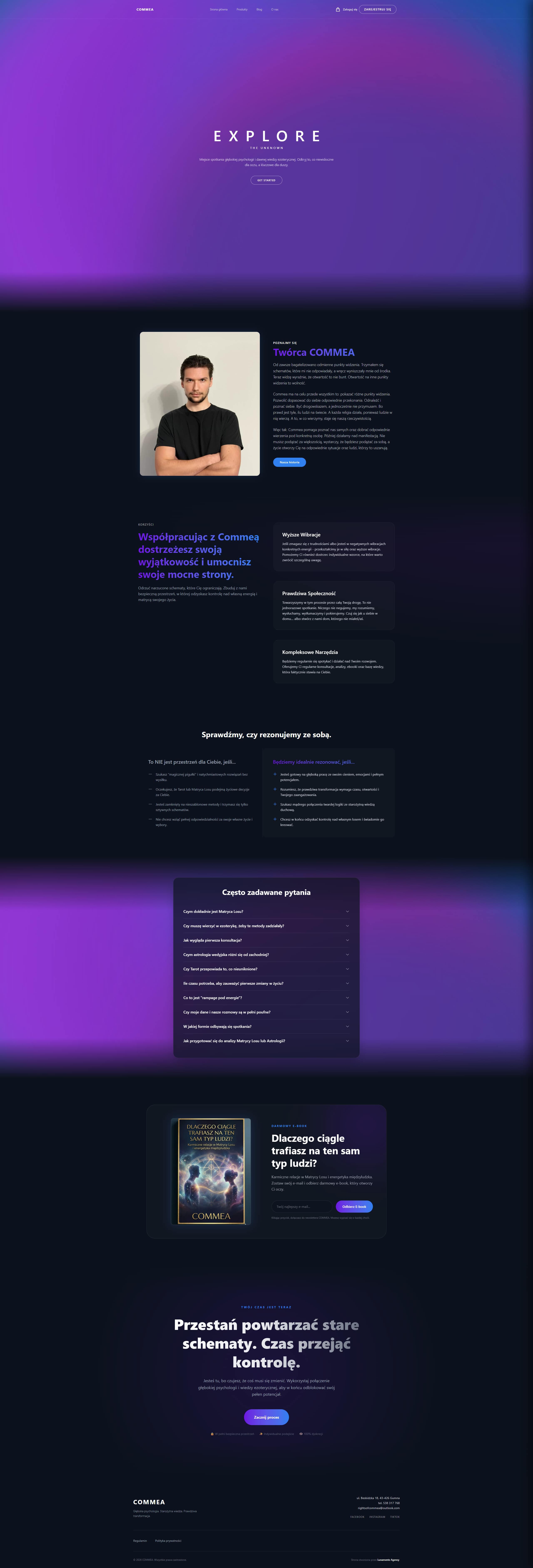 Commea full page website preview