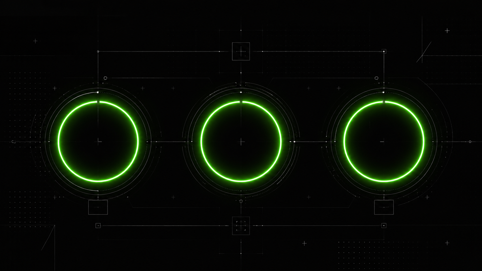 Brutalist, black-and-white dashboard mockup of Core Web Vitals gauges (LCP, INP, CLS) all in the green zone, sharp monospaced numerals, high-contrast wireframe UI